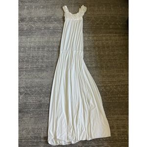 Women’s Chicaboo Maternity Tall Dress White One Size Stretchy Long Q6